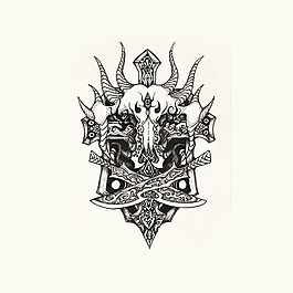 位图 插画 徽章标记 生活元素 羊角 免费素材