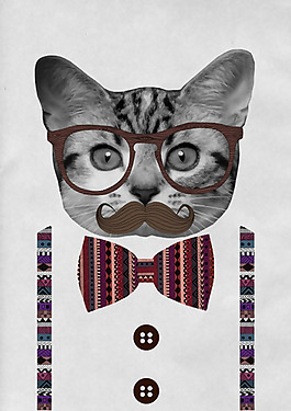 位图 插画 动物 猫头 生活元素 免费素材
