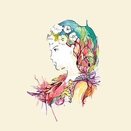 印花矢量圖 藝術(shù)效果 水彩 人物 女人 免費(fèi)素材
