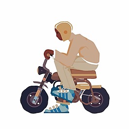 印花矢量圖 交通工具 車 摩托車 人物 免費(fèi)素材