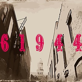 印花矢量圖 建筑 樓房 復(fù)古 文字 免費(fèi)素材