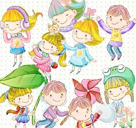 手繪風(fēng)格可愛娃娃