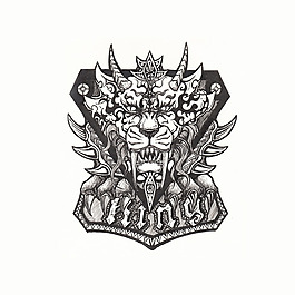 位图 插画 徽章标记 动物 动物头 免费素材