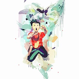 印花矢量圖 人物 男人 藝術(shù) 水彩 免費(fèi)素材