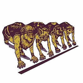 印花矢量圖 動(dòng)物 獅子 擬人 運(yùn)動(dòng)元素 免費(fèi)素材