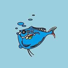 印花矢量圖 卡通 動物 魚 童裝 免費素材