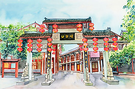 位圖 插畫 藝術效果 水彩 中國風 免費素材