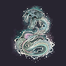 印花矢量圖 動(dòng)物 蛇 抽象 生活元素 免費(fèi)素材