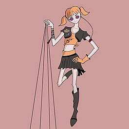 印花矢量圖 卡通 人物 女孩 生活元素 免費素材