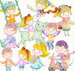 手繪風(fēng)格可愛娃娃