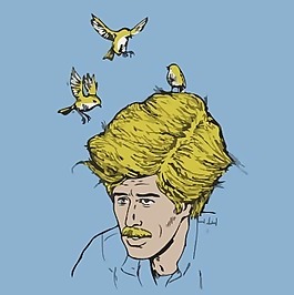 印花矢量圖 人物 男人 動物 鳥 免費素材