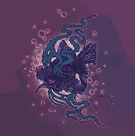 印花矢量圖 動(dòng)物 魚(yú) 氣泡 生活元素 免費(fèi)素材