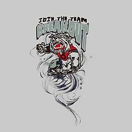 印花矢量圖 卡通 動(dòng)物 狗 文字 免費(fèi)素材
