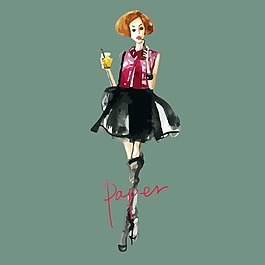 印花矢量圖 水彩時尚女人 藝術(shù)效果 水彩 生活元素 免費素材