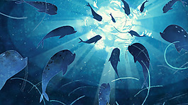 位圖 插畫 海洋之歌 動(dòng)物 海豚 免費(fèi)素材