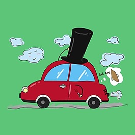 印花矢量圖 卡通 交通工具 汽車 生活元素 免費素材