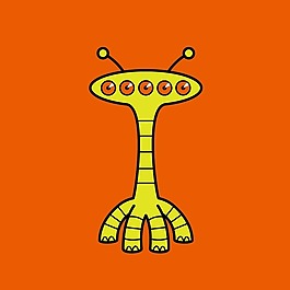 印花矢量圖 卡通 外星人 童裝 免費素材