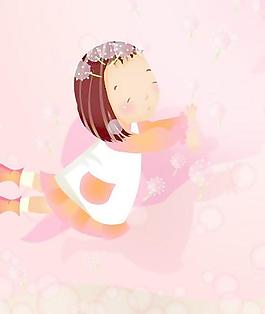 韓國女孩兒童矢量圖053