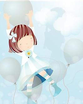 韓國女孩兒童矢量圖052