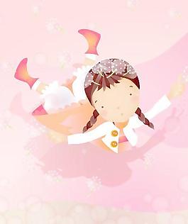 韓國女孩兒童矢量圖049