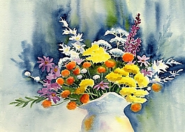位圖 寫意花卉 植物 花朵 免費素材