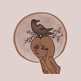 印花矢量圖 人物 女人 動物 鳥 免費素材