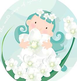 韓國女孩兒童矢量圖019