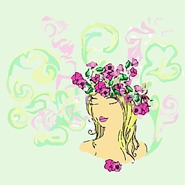 印花矢量圖 卡通 藝術效果 水彩 人物 免費素材