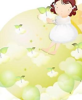 韓國女孩兒童矢量圖001