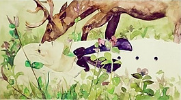 位圖 插畫師 withgiraffe 藝術(shù)效果 水彩 免費(fèi)素材
