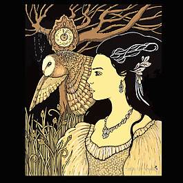 印花矢量圖 人物 女人 動物 鳥 免費(fèi)素材