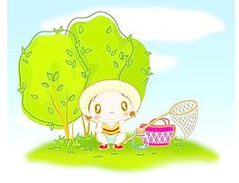 韓國兒童矢量圖011