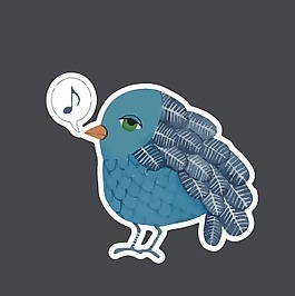 印花矢量圖 動物 鳥 音樂元素 音符 免費素材