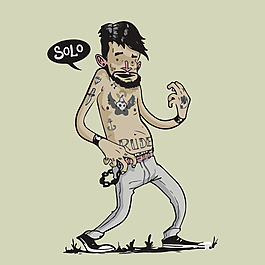 印花矢量圖 人物 男人 文字 英文 免費(fèi)素材