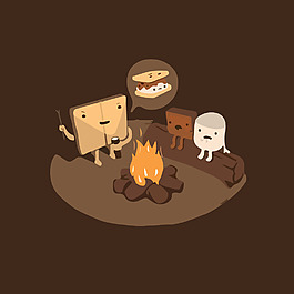 印花矢量圖 卡通 木頭 擬人 生活元素 免費(fèi)素材