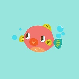 印花矢量圖 卡通 動物 魚 女童 免費素材