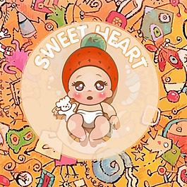 印花矢量圖 可愛卡通 人物 嬰兒 幾何 免費(fèi)素材