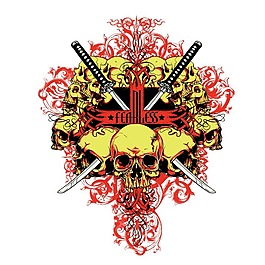 印花矢量圖 骷髏 生活元素 劍 花紋 免費(fèi)素材