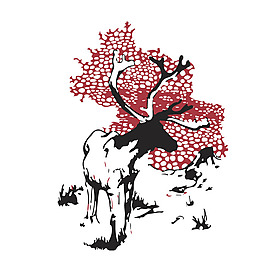 印花矢量圖 藝術(shù) 手繪 動物 麋鹿 免費(fèi)素材