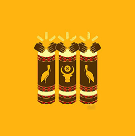 印花矢量圖 民族風(fēng) 音樂元素 鼓 人物 免費(fèi)素材