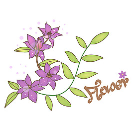 印花矢量圖 植物 花朵 文字 免費(fèi)素材