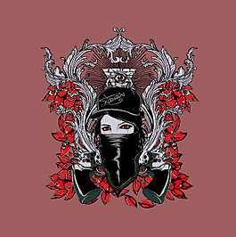 印花矢量圖 人物 女人 生活元素 帽子 免費(fèi)素材