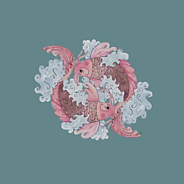 印花矢量圖 風(fēng)格 中國(guó)風(fēng) 動(dòng)物 魚 免費(fèi)素材