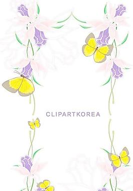 韓國植物花邊邊框矢量圖08