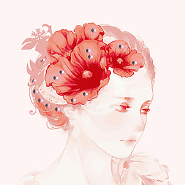 印花矢量圖 燙鉆 人物 女人 花仙子 免費(fèi)素材
