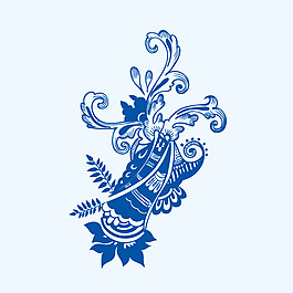 印花矢量圖 青花瓷 中國(guó)風(fēng) 女裝 免費(fèi)素材