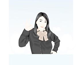 韓國白領(lǐng)女性矢量圖09