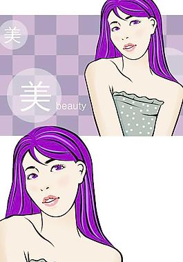 韓國(guó)白領(lǐng)女性矢量圖04