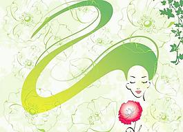 時(shí)尚花樣女人矢量圖79