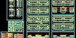 仿古七層教學樓建筑施工設計圖